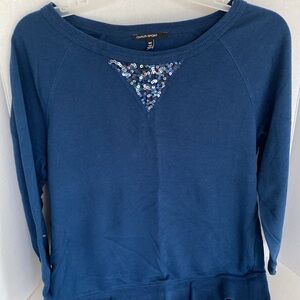 Chaus Sport Navy Sweatshirt with sequins